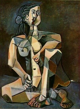 Mujer desnuda agachada cubista de 1956 Pablo Picasso Pinturas al óleo